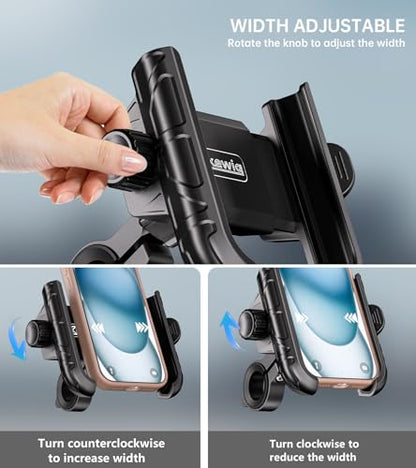 Kewig Motorcycle Phone Mount with Aluminum Alloy Mounting Base
