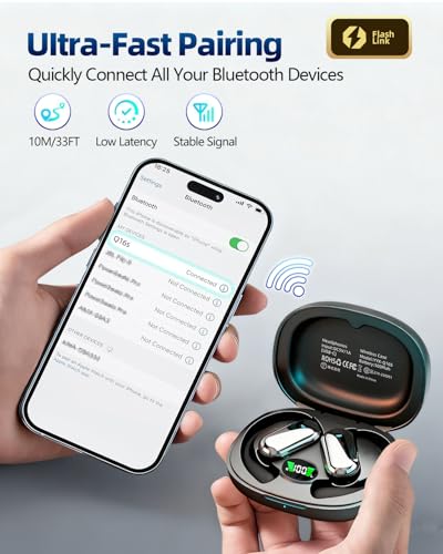 Open Ear Bluetooth 5.4 Headphones with Ergonomic Ear Hook