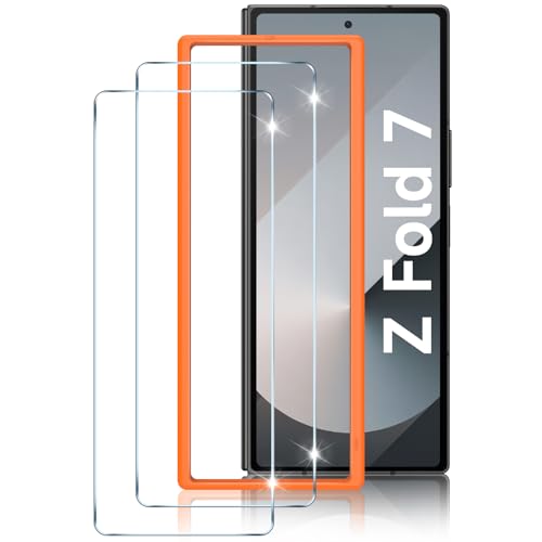 LYWHL 2-Pack Samsung Galaxy Z Fold 7 Screen Protector, Tempered Glass Front Screen Protector for Galaxy Z Fold 7 with Alignment Frame, Anti Scratch Bubble Free Easy Install - Transparent - size: Samsung Galaxy Z Fold 7