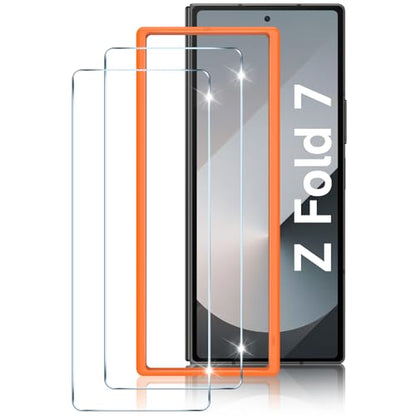 LYWHL 2-Pack Samsung Galaxy Z Fold 7 Screen Protector, Tempered Glass Front Screen Protector for Galaxy Z Fold 7 with Alignment Frame, Anti Scratch Bubble Free Easy Install - Transparent - size: Samsung Galaxy Z Fold 7