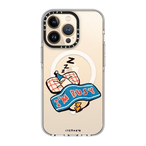 CASETiFY for iPhone 13 Pro Case - Impact Clear Compatible with MagSafe | Not Yellowing | 6.6 ft. 3x Military Grade Drop Protection | I'm so busy | Clear - color: I'm so busy, size: Iphone 13 Pro (6.1")