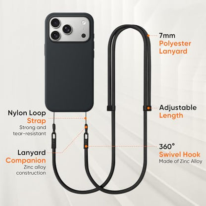 Phone Lanyard Crossbody for iPhone & Most Phones Adjustable Strap (No Case) - color: Beige
