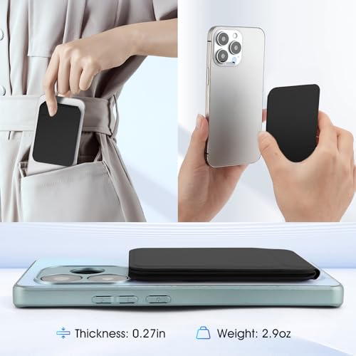 Magnetic Tripod Phone Stand, Slim Foldable Phone Holder for Iphone(Black) - color: Black