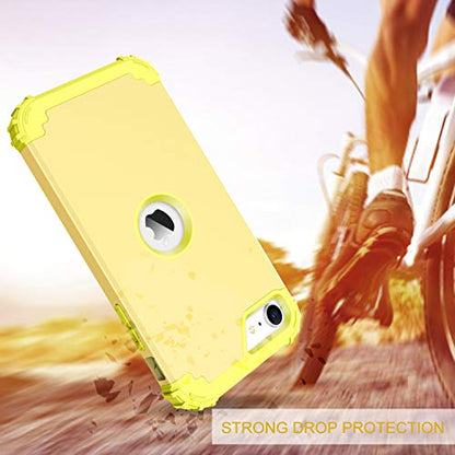 BENTOBEN for iPhone SE 2022 Case and iPhone SE 2020 Phone Case, Heavy Duty Full Body Rugged Shockproof Hybrid Hard Plastic Soft Rubber Bumper Protective Girls Women SE3/2 Cover,Light Yellow/Lemon - color: Light Yellow/Lemon