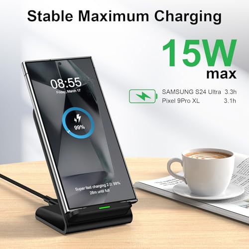 15W Samsung S25 FE Wireless Charger Fast Charging Stand for Galaxy Z Fold8 - color: 1-pack Black