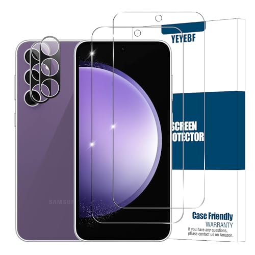 Galaxy S23 FE HD Clear Tempered Glass Screen Protector + Camera Lens Protectors, [2+2 Pack] [3D Glass] [Fingerprint Support] Screen Protector Glass For Samsung Galaxy S23 FE - size: Galaxy S23 FE