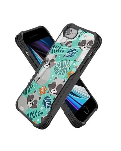 Protective Case Compatible with iPhone se 2022 2023 6/7/8 - Raccoon | Hard PC Back Soft TPU Frame, Anti-Slip Shockproof, Stylish Printed Phone Cover Suitable for Men and Women - color: Cute Raccoon