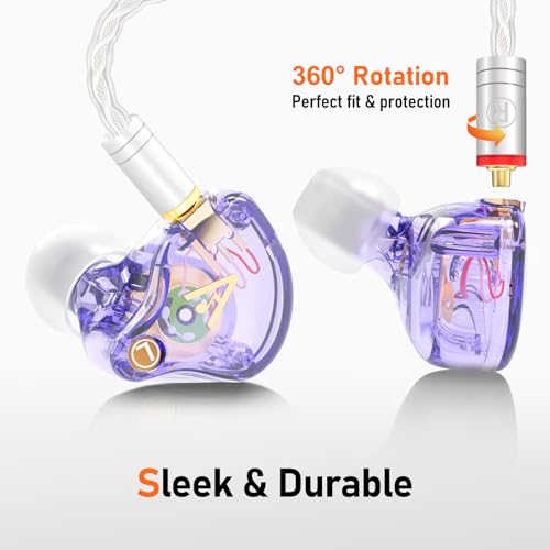 Audiovance Vibes 202ML HiFi Wired Earbuds for iPhone 14/13/12/11/X, Pro Max - color: A-Light Purple