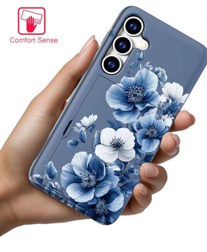 for Samsung Galaxy S24 / S25 Case - Blue Nice Flower - color: Blue Nice Flower