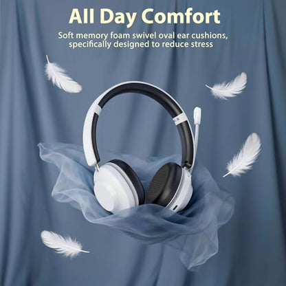 Bluetooth Headset with Microphone, Wireless Headset AI Noise Cancelling
