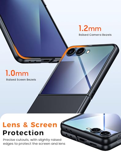 GooseBox for Samsung Galaxy Z Flip 7 Case with Screen Protection,Z Flip 7 Slim HD Clearly Case Ultra-Thin Anti-Scratch Shockproof Phone Case(Black) - color: Flip7-Black PYK