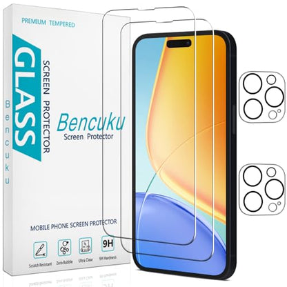2+2 Pack Screen Protector for iPhone 14 Pro Tempered Glass - size: (Standard)iPhone 14 Pro 6.1 Inch
