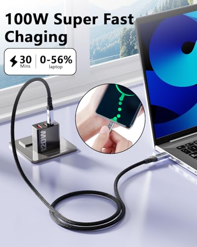1.65FT Short USB C to USB C Cable Compatible with Thunderbolt 4/3, USB 3.2 Gen 2 20Gbps High Speed Data Transfer, 100w Fast Charging 8K@30Hz & 4K@120Hz USB C Video Cable for Monitor, Hub,dispaly Cord - size: 1.64 ft