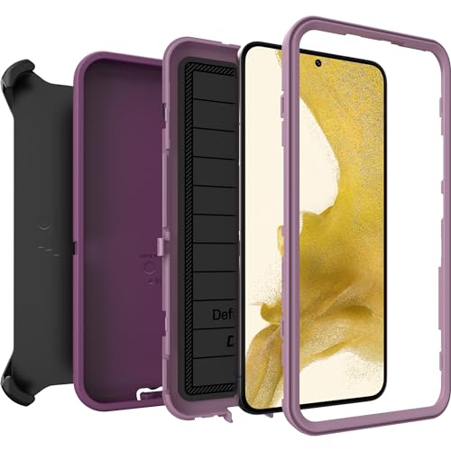 OtterBox Defender Series Case for Samsung Galaxy S22 (Only) - Holster Clip Included - Microbial Defense Protection - Non-Retail Packaging - Happy Purple - color: Happy Purple