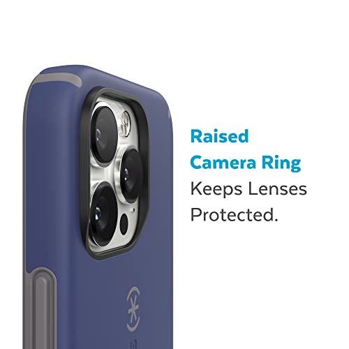 Speck iPhone 14 Pro Max Case - Slim, Drop Protection, Scratch Resistant with Soft Touch for 6.7 inch iPhone 14 Pro Max - Dual Layer Case, Prussian Blue/Cloudy Grey CandyShell Pro - color: Prussian Blue/Cloudy Grey