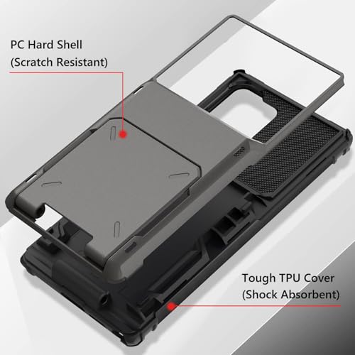 Wallet Case for Samsung Galaxy S26 Ultra 6.9 In, Credit Card Holder - color: Gray, size: Samsung Galaxy S26 Ultra