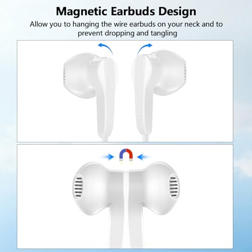 90° Angled USB C Headphones for iPhone Duo 18 17 16 15 Pro Max Wired Earbud - color: White