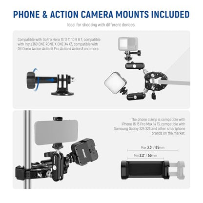 NEEWER Heavy Duty Super Clamp with Two 360° Dual Ball Head Magic Arms - style: ST89