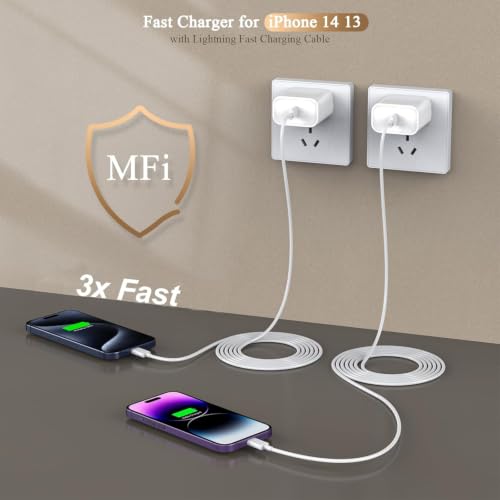 [Apple MFi Certified]10FT Fast iPhone Charger,Extra Long Apple Charger Fast Charging 2Pack USB C Charger Block Plug + 10Foot Lightning Cable Cord for iPhone 14/Pro/Pro Max/Plus/13/12/11/XS/XR/X/SE2022 - size: 2Pack