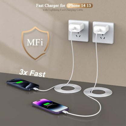 [Apple MFi Certified]10FT Fast iPhone Charger,Extra Long Apple Charger Fast Charging 2Pack USB C Charger Block Plug + 10Foot Lightning Cable Cord for iPhone 14/Pro/Pro Max/Plus/13/12/11/XS/XR/X/SE2022 - size: 2Pack