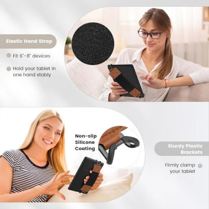 MoKo Security Hand-Strap for 6-8" Kindle eReaders Fire Tablets, YT-Brown - color: YT-Brown, style: Black Strap