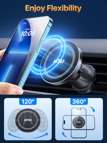 [True Military-Grade] 2026 New Upgraded Magnetic Car Mount Vent for MagSafe - color: Black
