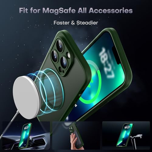 TOCOL for iPhone 13 Pro Case, Compatible with MagSafe, Alpine Green - color: Alpine Green, size: Iphone 13 Pro