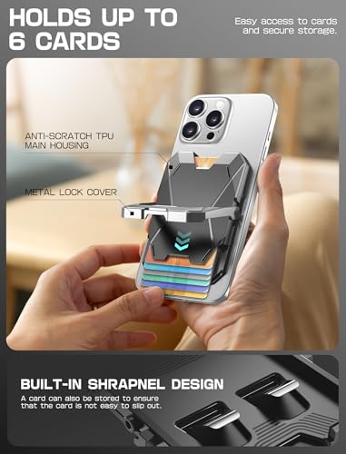 i-Blason for MagSafe Wallet with Stand & Money Clip, 6-Card Holder, Silver - color: Silver, size: with Money Clip