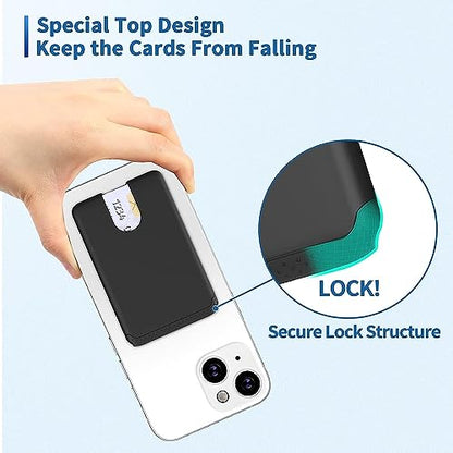 Senose 4 Pack Phone Card Holder Stick On Credit Phone Wallet - color: Pink+White+Black+Grey