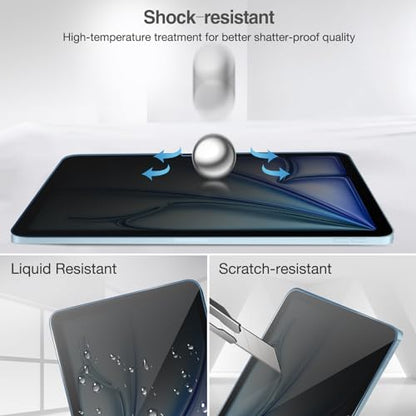 ProCase 1 Pack Privacy Screen Protector for iPad Air 11 inch (M4) 2026 / 7th (M3) 2025 / 6th (M2) 2024, Anti-Spy Tempered Glass Film for iPad Air 11" - size: iPad Air 11" (M4)2026 / (M3) 2025 / (M2) 2024