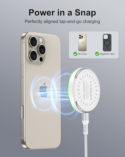 Magsafe Wireless Charger Samsung Fast Charging Pad for Galaxy S26 S25 Ultra - color: White