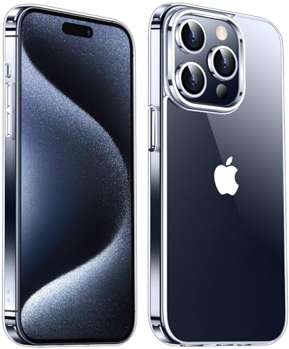 Designed for iPhone 15 Pro Max Case Clear, [Crystal Clear][Anti-Yellowing][Military-Grade Drop Protection] Slim Shockproof Protective Cover Phone Case for iPhone 15 Pro Max 6.7"