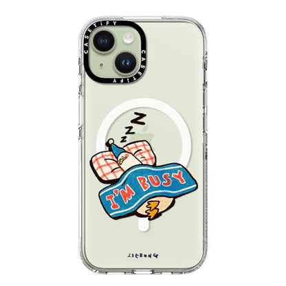 CASETiFY for iPhone 15 Case - Impact Clear Compatible with MagSafe | Not Yellowing | 6.6 ft. 3X Military Grade Drop Protection | I'm so busy | Clear - color: I'm so busy, size: Iphone 15 (6.1")