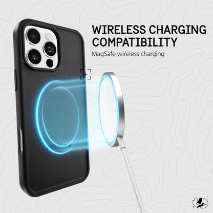 Pelican Protector iPhone 16 Pro Max Case - Rugged MagSafe Phone Case -Black | Magnetic Phone Case w/16ft Military-Grade Drop Protection - Anti-Scratch, Heavy Duty Phone Cover for iPhone 16 Pro Max - color: Black - P