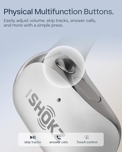 SHOKZ OpenFit 2+ Open-Ear Earbuds, Grey, Dolby Audio,Wireless Charging - color: Grey, style: Dolby Audio / USB-C&Wireless