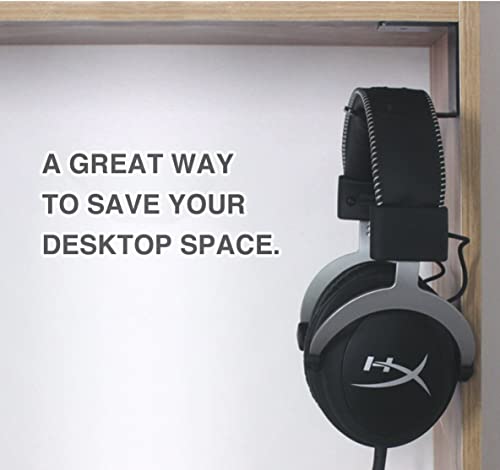 Aluminum Under-Desk Headphone Hanger with Strong Adhesive (2 Pack, Gold) - color: Gold-2Pack