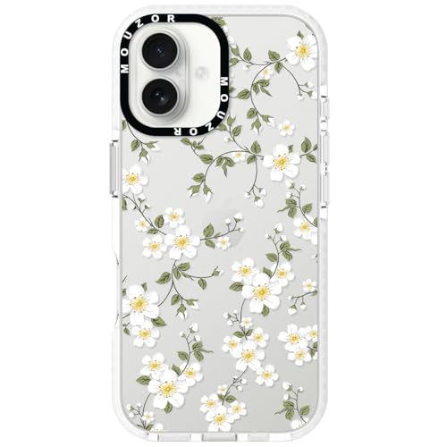 Cute Phone Case for iPhone 17, Vine Flowers Aesthetic Floral Pattern Case, Soft Clear TPU Shockproof Bumper Cover for Girls Women - size: iPhone 17
