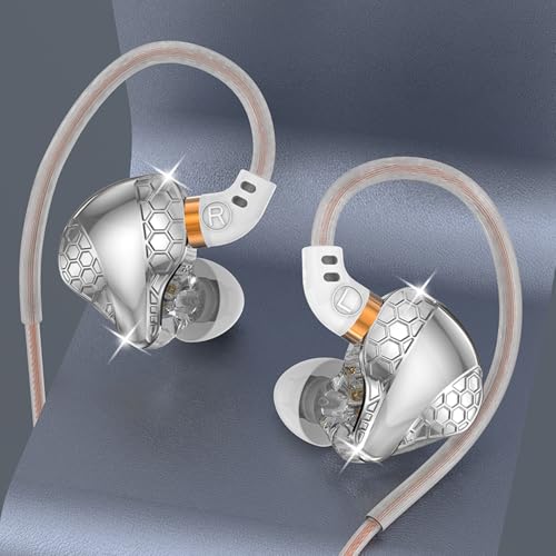 2 Pack in Ear Monitor Headphones, H89 IEM Earphone Wired Earbud - color: Black+White