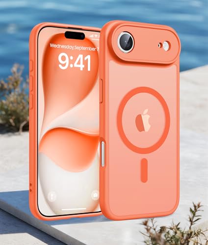 for iPhone 17 Air Case,[Compatible with MagSafe] [Military Drop Protection] Full Camera Protection Shockproof Slim Translucent Matte Protective Phone Cover for iPhone 17 Air 6.6-Inch (Orange) - color: orange, size: iPhone 17 Air
