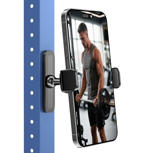 APPS2Car Magnetic Phone Holder for Gym, Alloy Base & Joint for Strong Hold - size: Black - 1 Pack