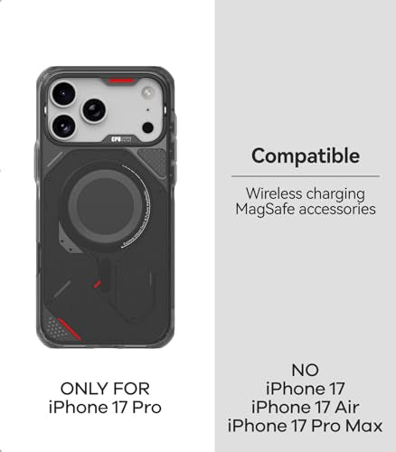 Aulumu A17 iPhone 17 Pro Case | MagSafe Compatible | Touch-Sensitive Buttons | Integrated Drop Protection | Military-Grade Outdoor Design Black - size: iPhone 17 Pro