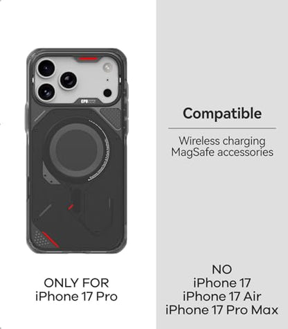Aulumu A17 iPhone 17 Pro Case | MagSafe Compatible | Touch-Sensitive Buttons | Integrated Drop Protection | Military-Grade Outdoor Design Black - size: iPhone 17 Pro