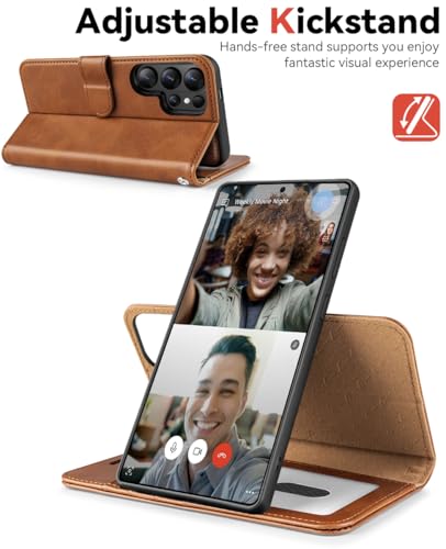OCASE for Samsung Galaxy S26 Ultra Detachable Wallet Case with Card Holder, [2 in 1] PU Leather Flip Folio Case with RFID Blocking Stand Wrist Strap Shockproof Phone Cover 2026, Brown - color: Brown, size: Samsung Galaxy S26 Ultra