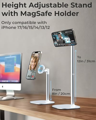 COOPER MagStand Magnetic Phone Stand for Desk, MagSafe Tripod, iPhone 17 - color: x1 Pack - Frost White