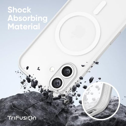FLOLAB Surtect Tri-Fusion Magnetic for iPhone 17 Case Protective Slim Design Magsafe Compatible Military Grade - White Clear Matte Translucent - color: White Clear Matte Translucent, size: iPhone 17