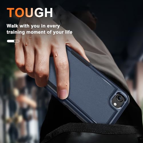 Case for iPhone 8/7/SE 2022 2020, with Screen Protector,Military Grade Heavy Duty Shockproof Phone Cover with Wrist Lanyard Strap for iPhone 8/7/SE 2nd 3rd 4.7 inch,Navy Blue | with Screen Protector+Wrist Lanyard Strap,Heavy Duty Shockproof Case for iPhon