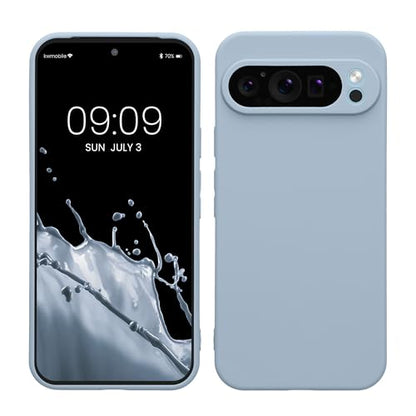 kwmobile Case Compatible with Google Pixel 9 Pro XL Case - Protective Slim TPU Phone Cover - Soft Matte Finish - Light Blue Matte - color: light blue matte