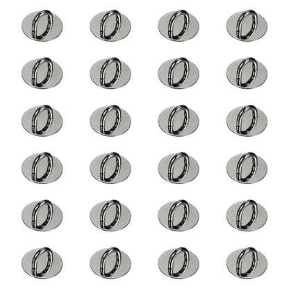 PATIKIL Metal Phone Charm Hook 0.9", 24Pcs Adhesive Circle Shaped Phone Finger Grip Hook Smartphones Keychain Ring Charm Loop for DIY Tablet Case Accessories, Black - color: Black