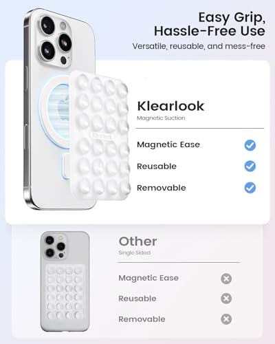 Klearlook 2PCS Magnetic Suction Phone Mount for MagSafe Case, Transparent - color: Transparent & Transparent