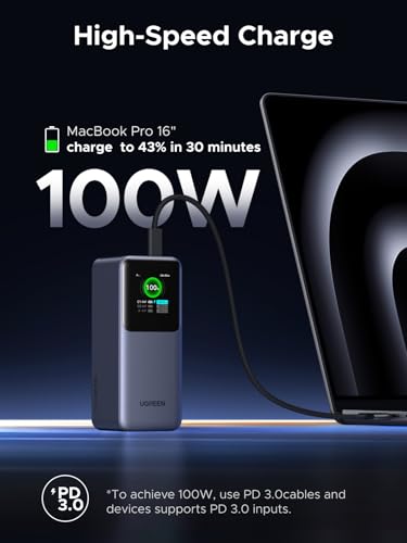 UGREEN Nexode 20000mAh 130W Portable PD Power Bank for MacBook Pro 16